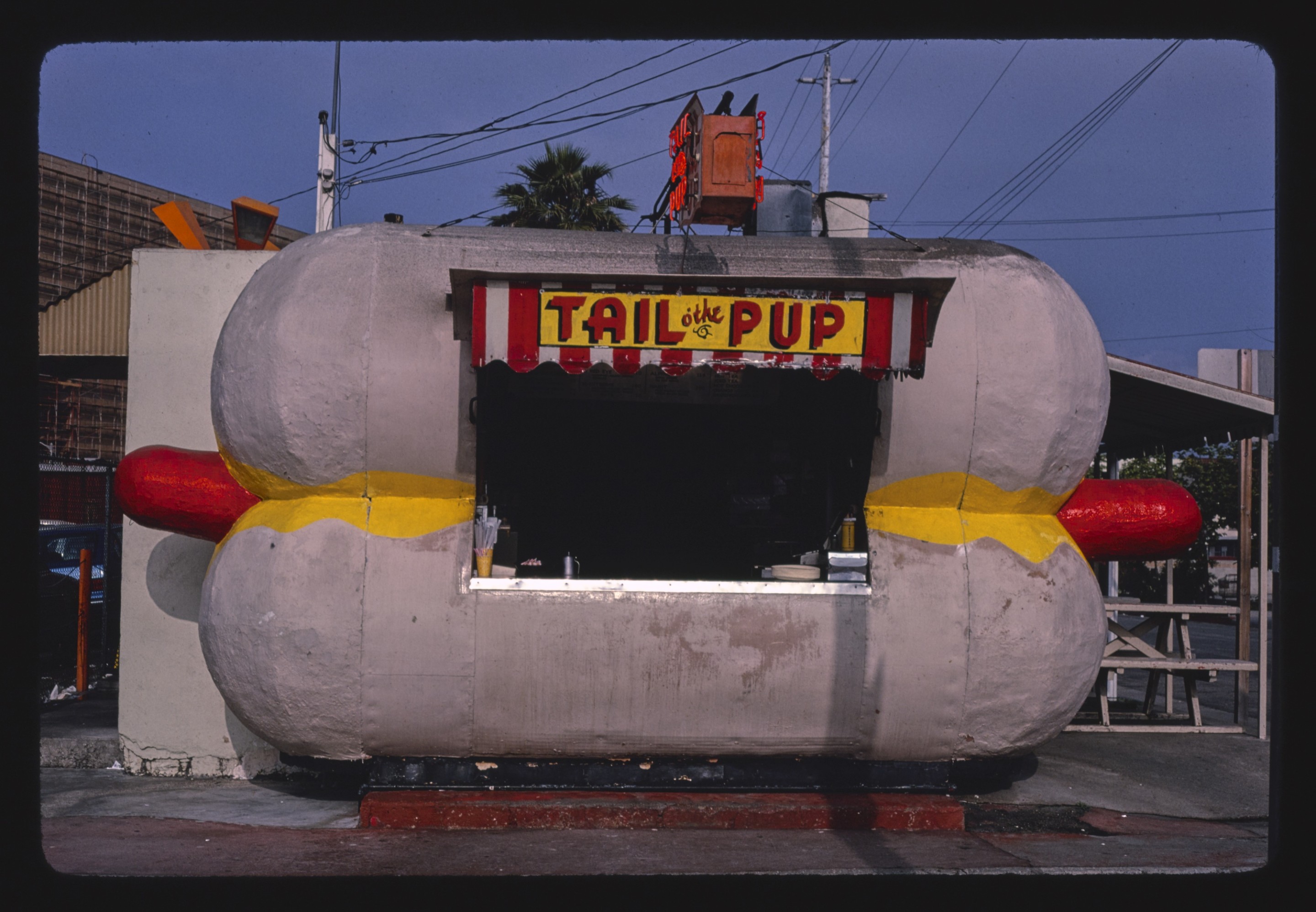 a hot dog shaped hot dog stand