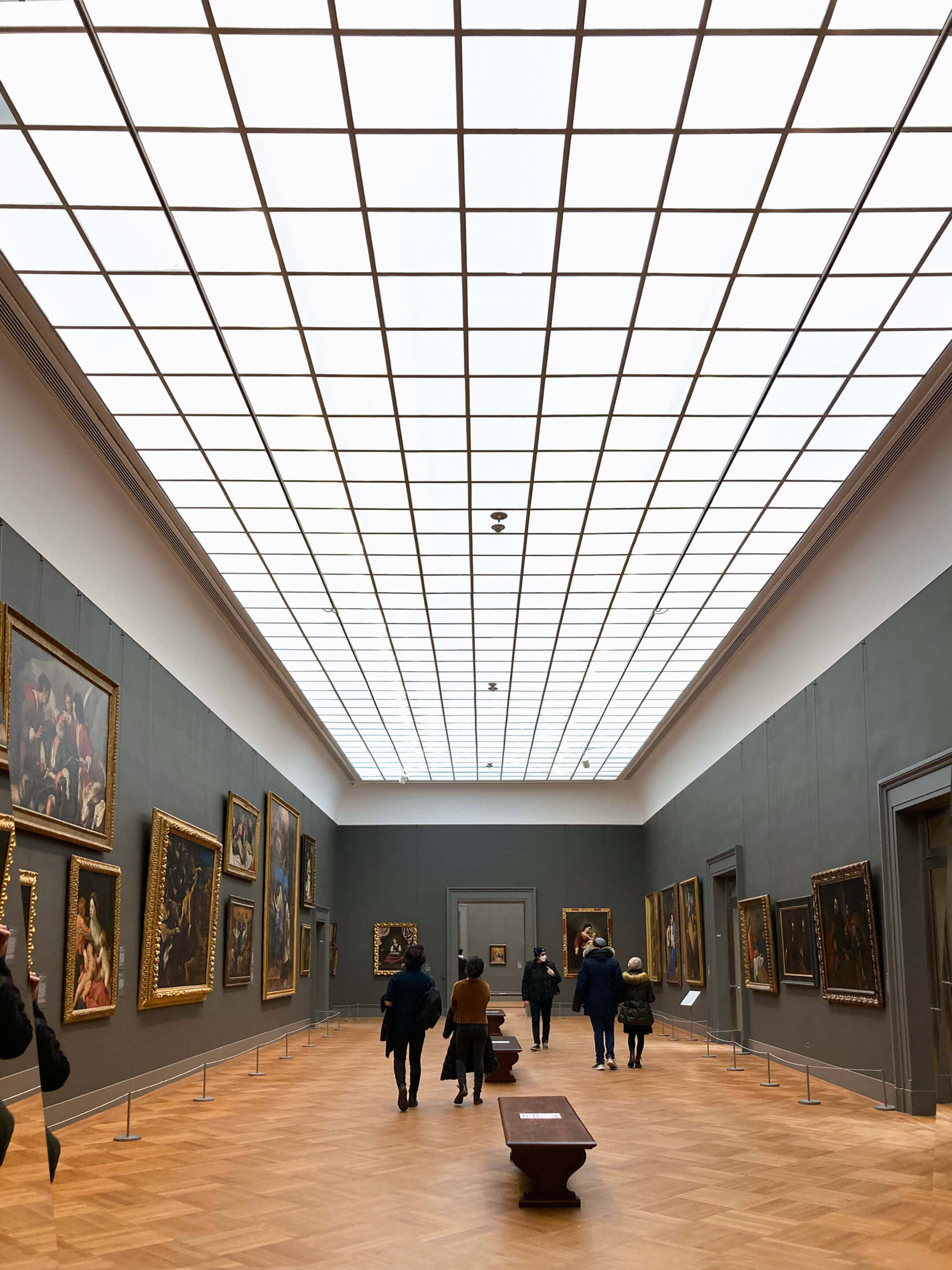 a skylight illuminated gallery at the met