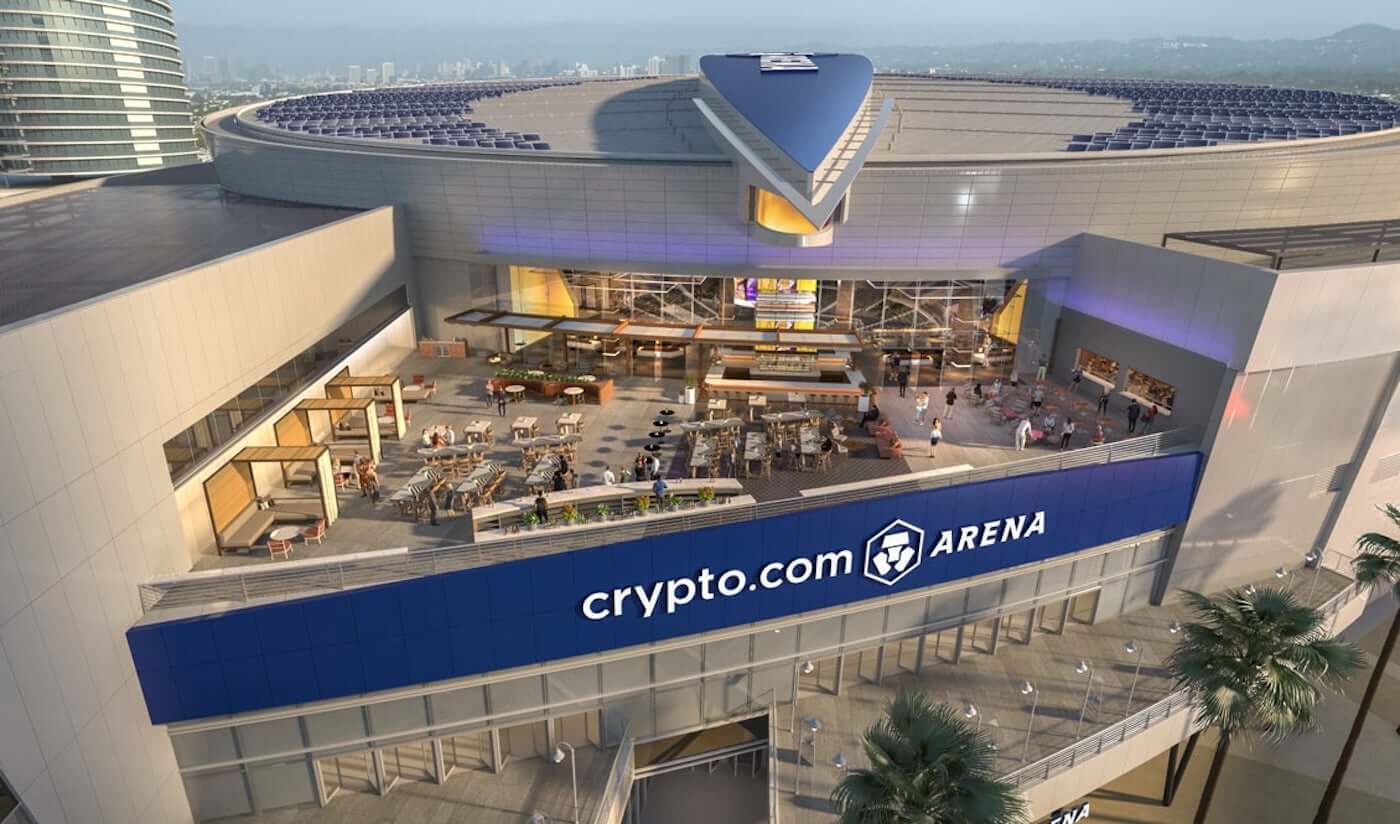 exterior view of an indoor-outdoor space at a downtown la arena