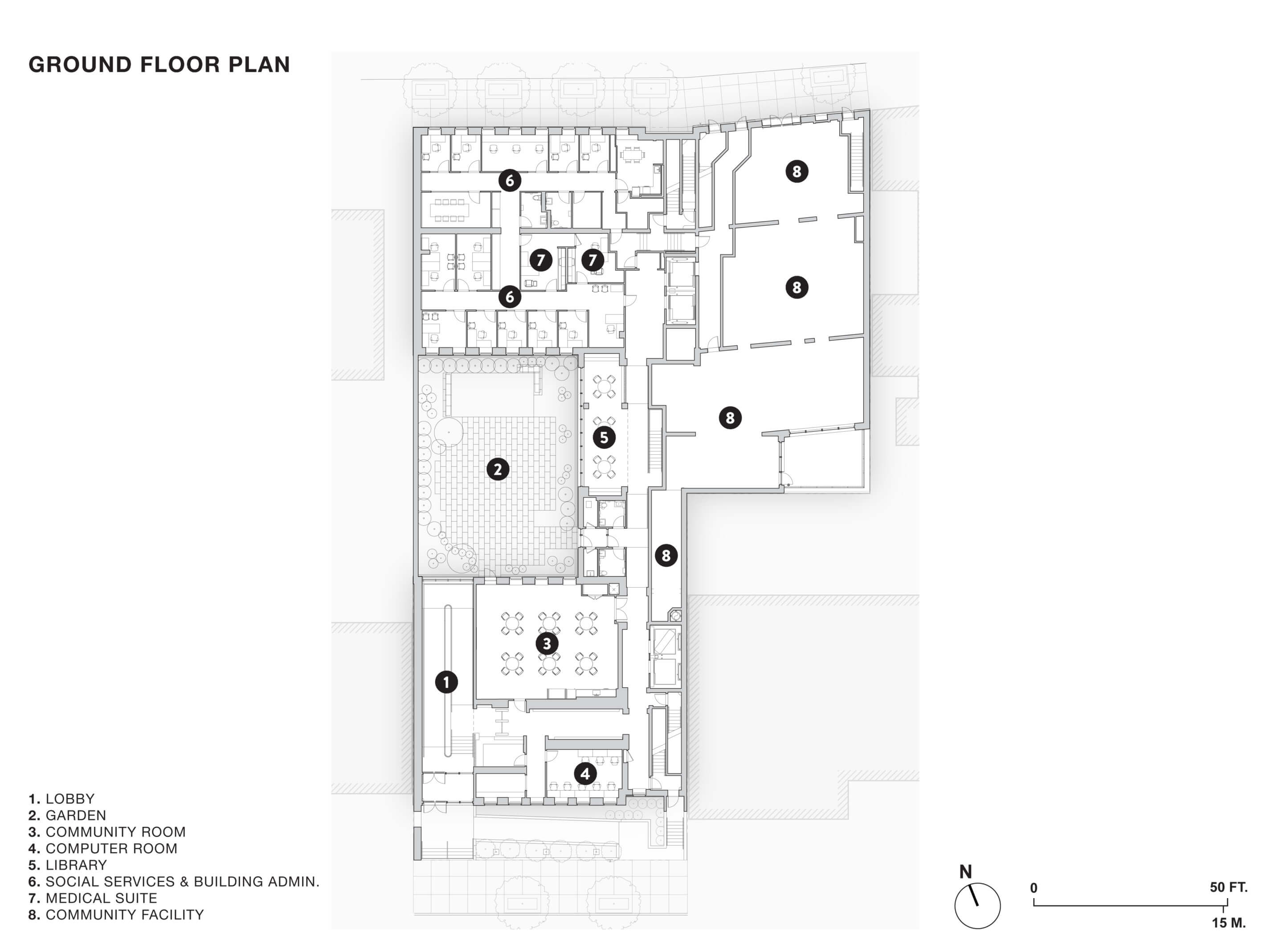 ground floor plan of apartment building