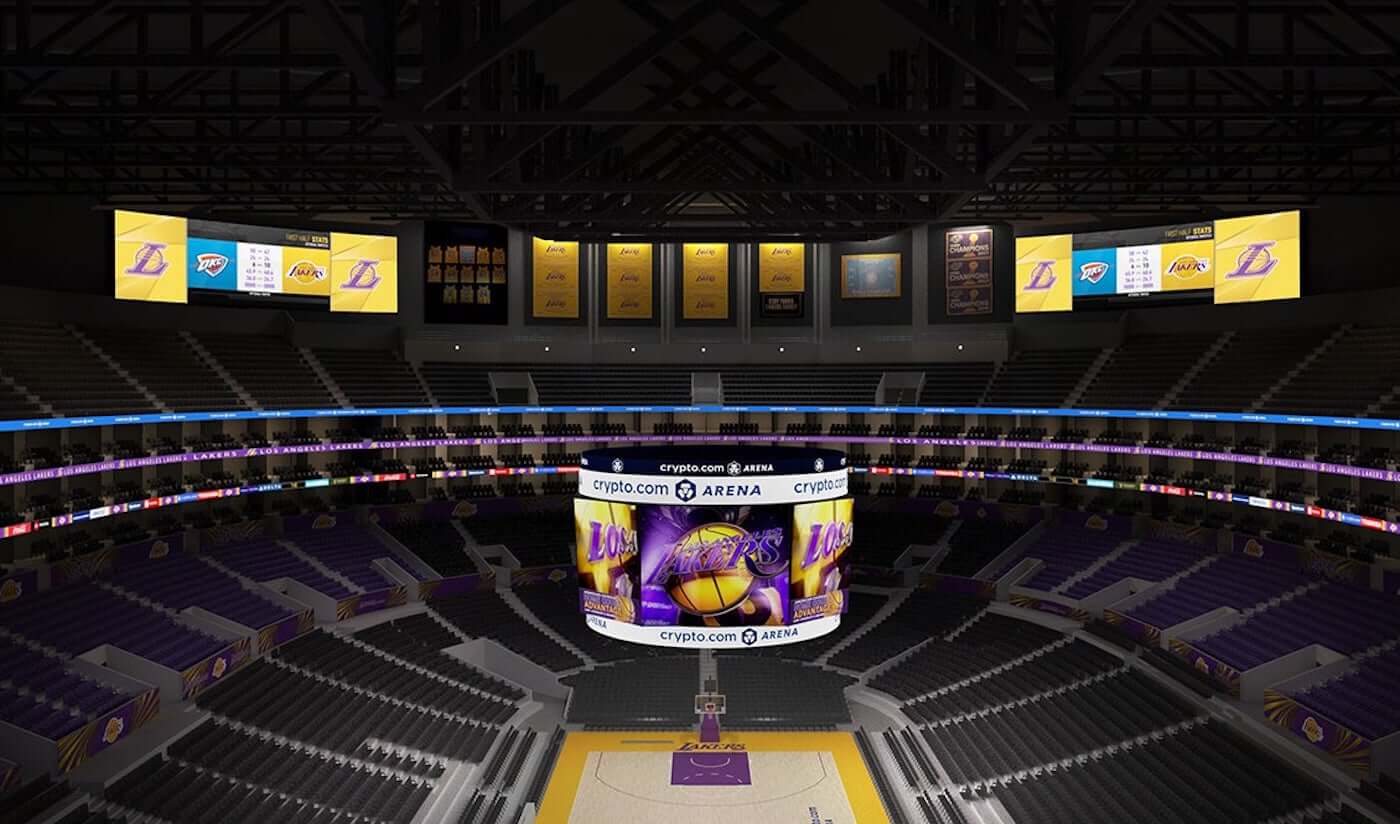 rendering of an arena bowl with led screens