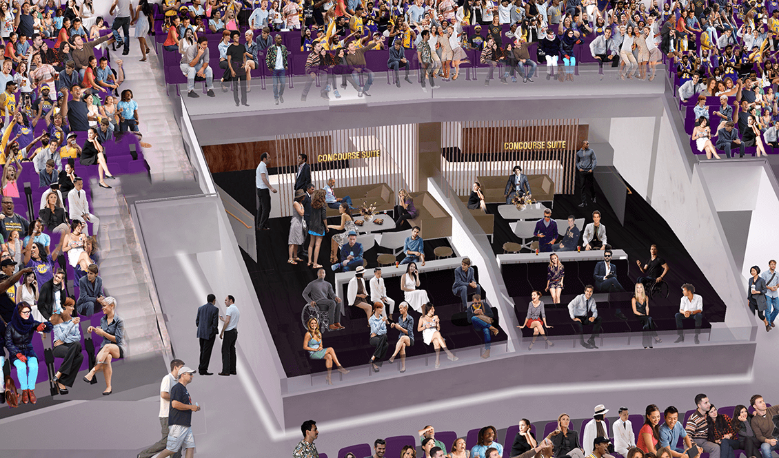 rendering of concourse suites an arena 