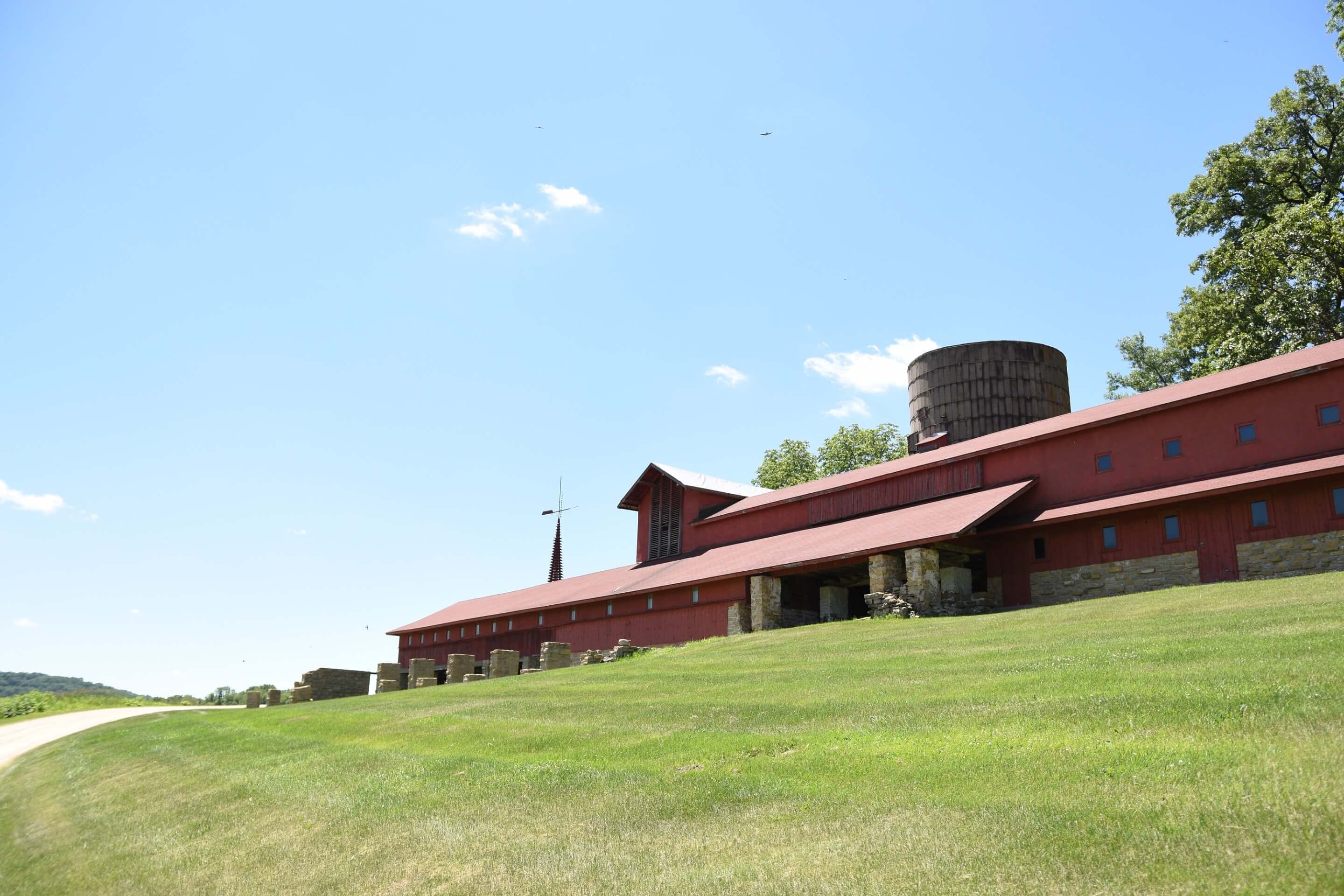 photo of a historic barn building at Frank Lloyd Wright's Taliesin