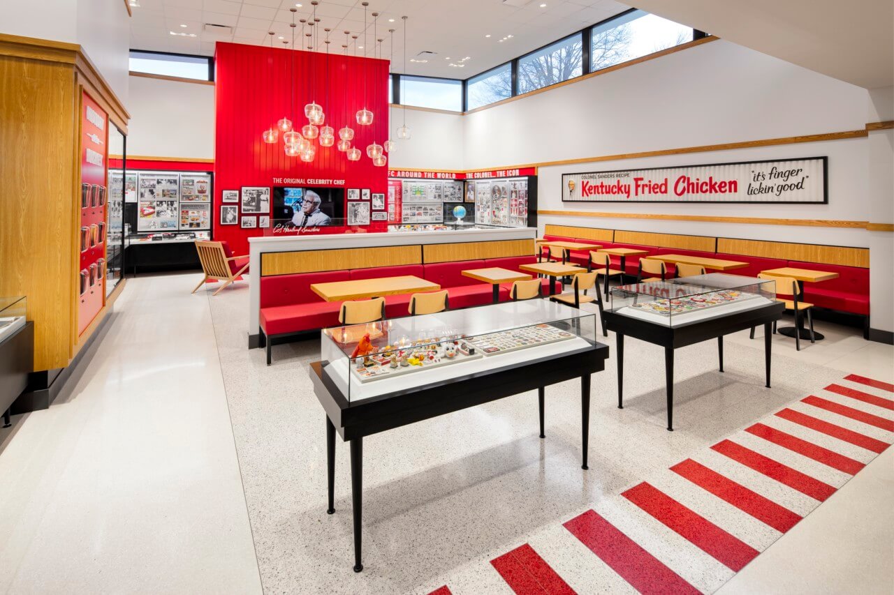 exhibit space at a museum dedicated to KFC history