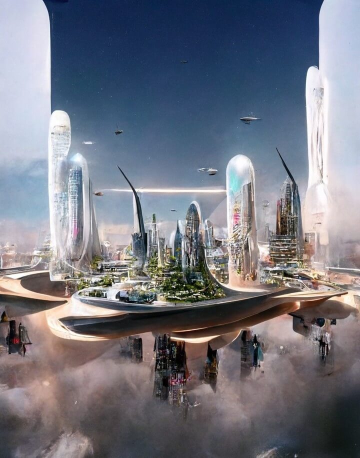 futuristic looking city