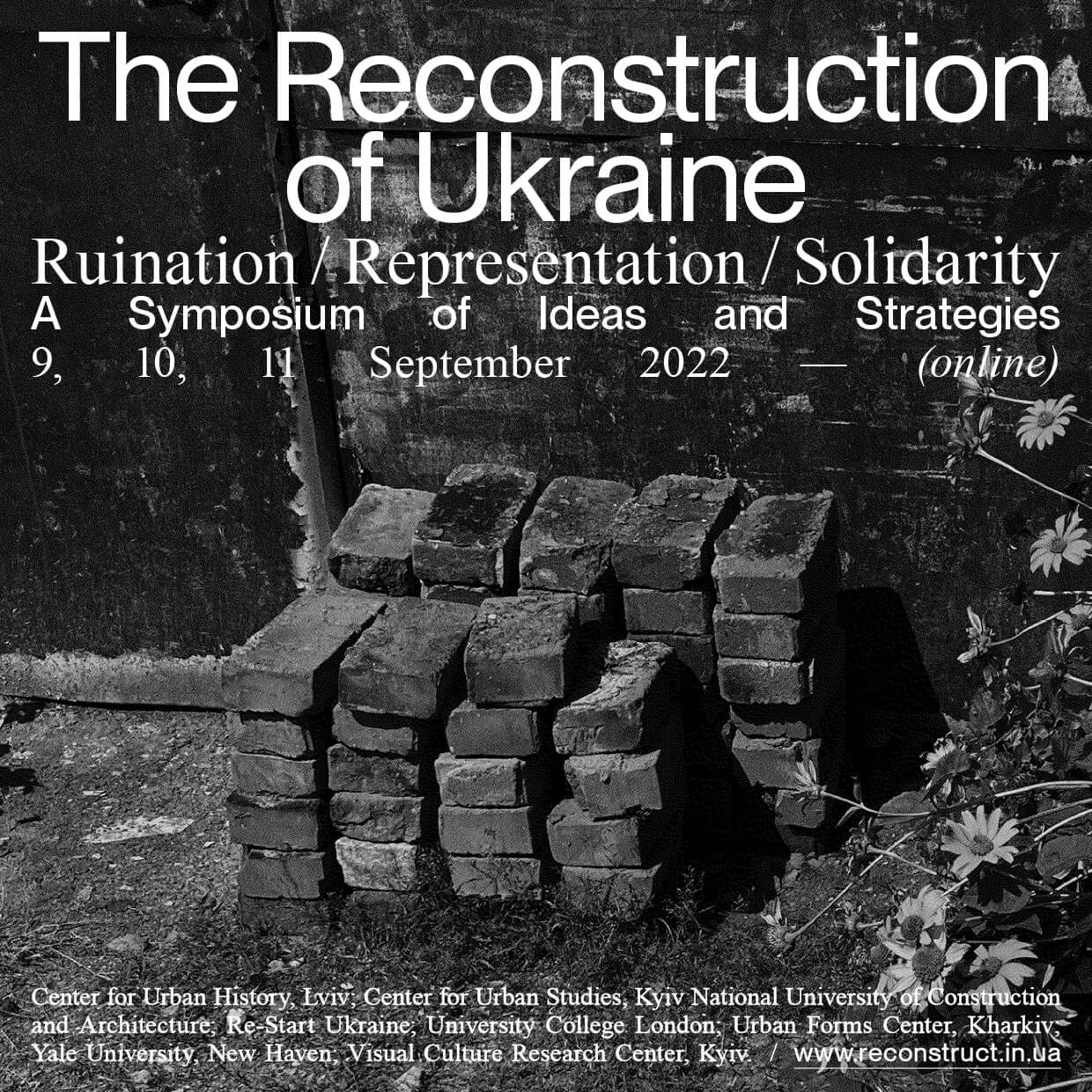 graphic for an online seminar on the reconstruction of ukraine