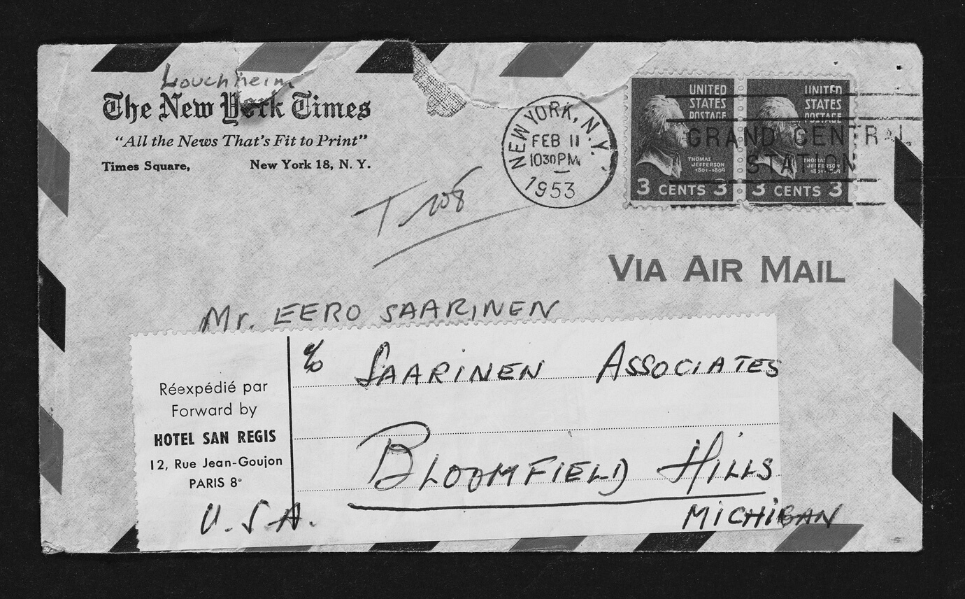 archival photo of correspondence from aline louchheim