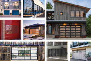 collage of garage door designs