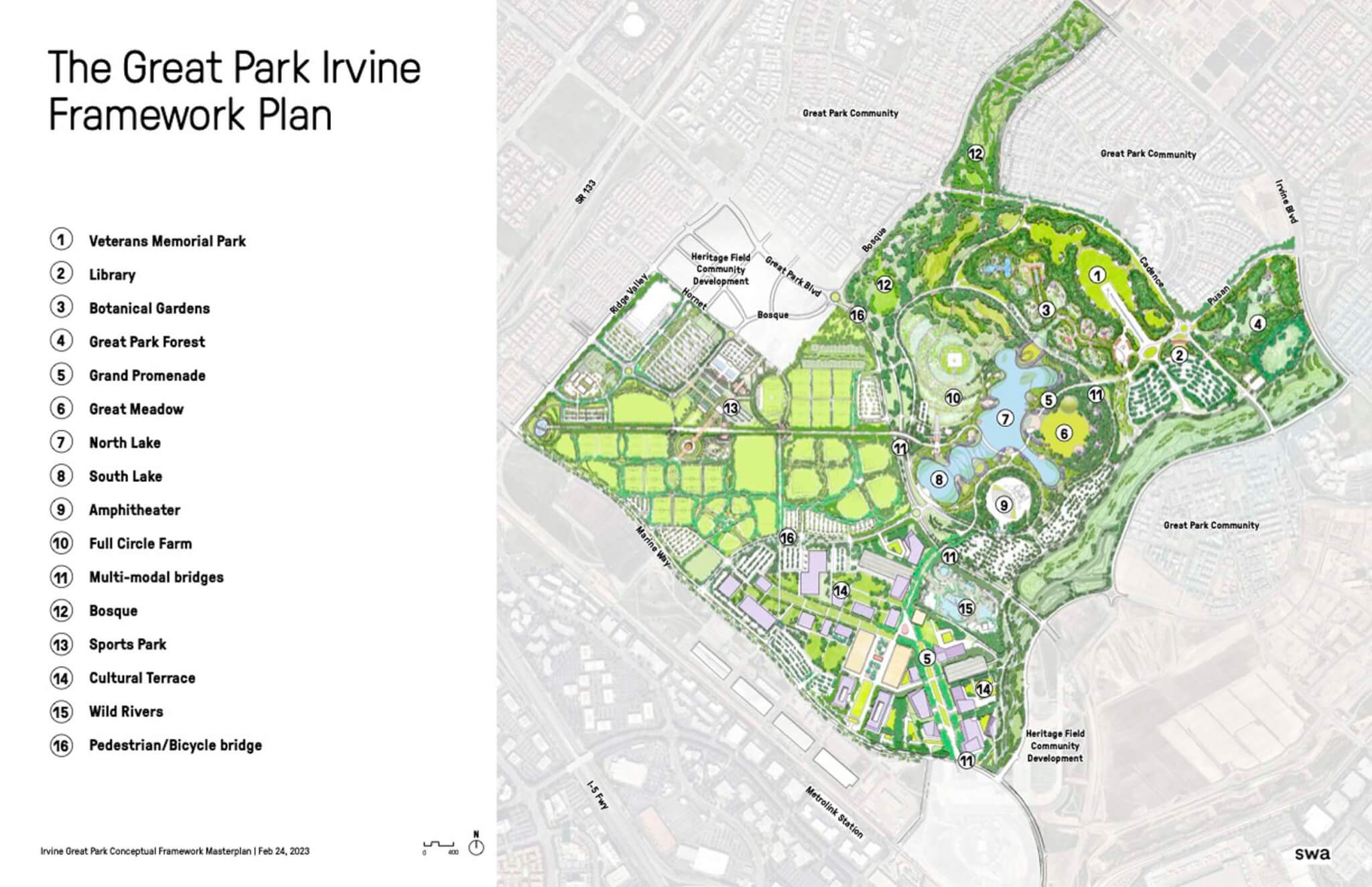 map of a proposed park plan