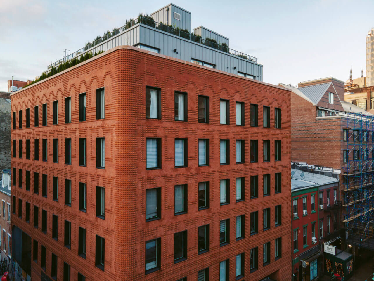 The Grand Mulberry uses custom-formed brick on a New York facade