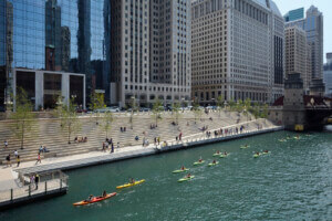 a riverfront park in Chicago