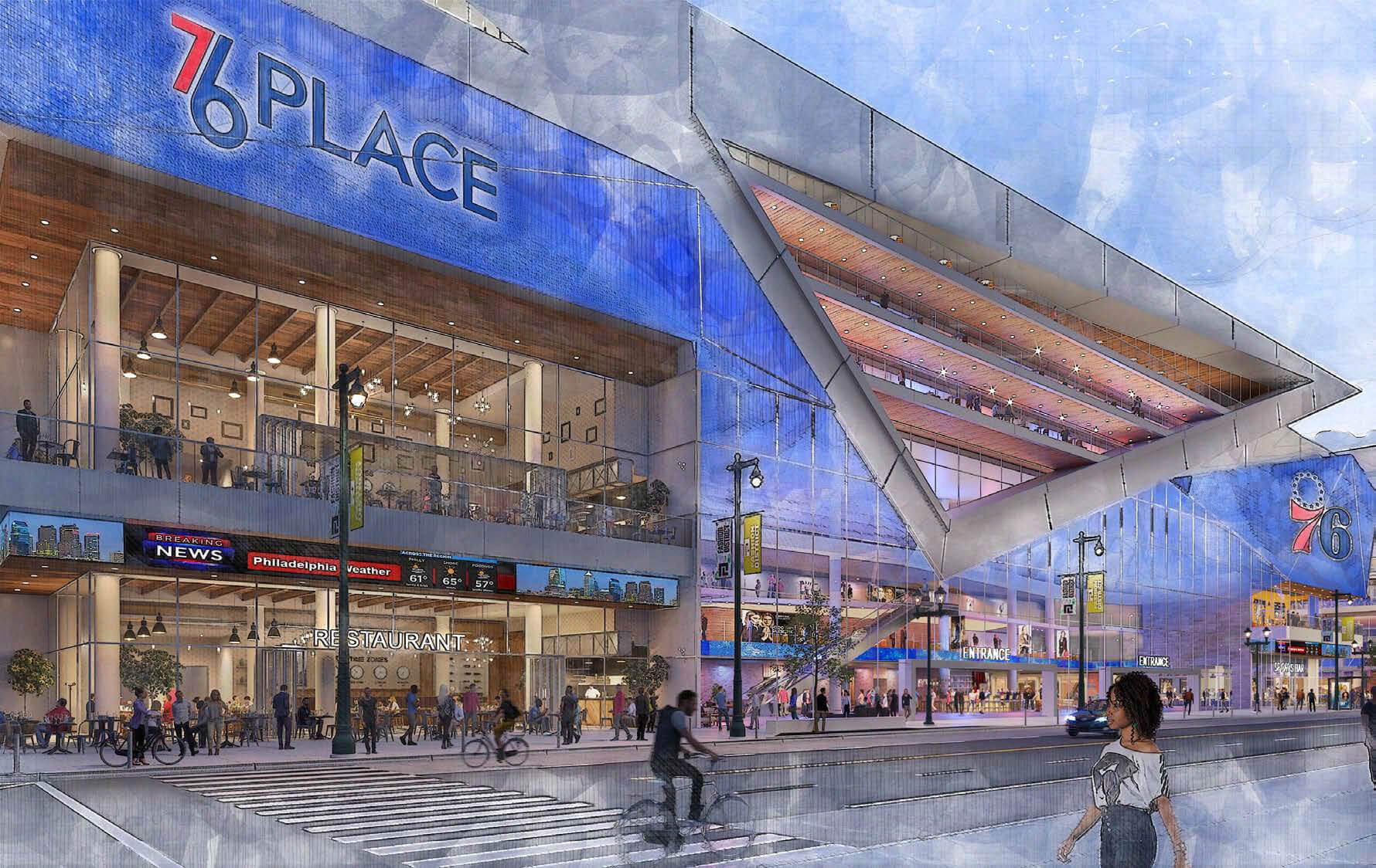 rendering of an arena exterior