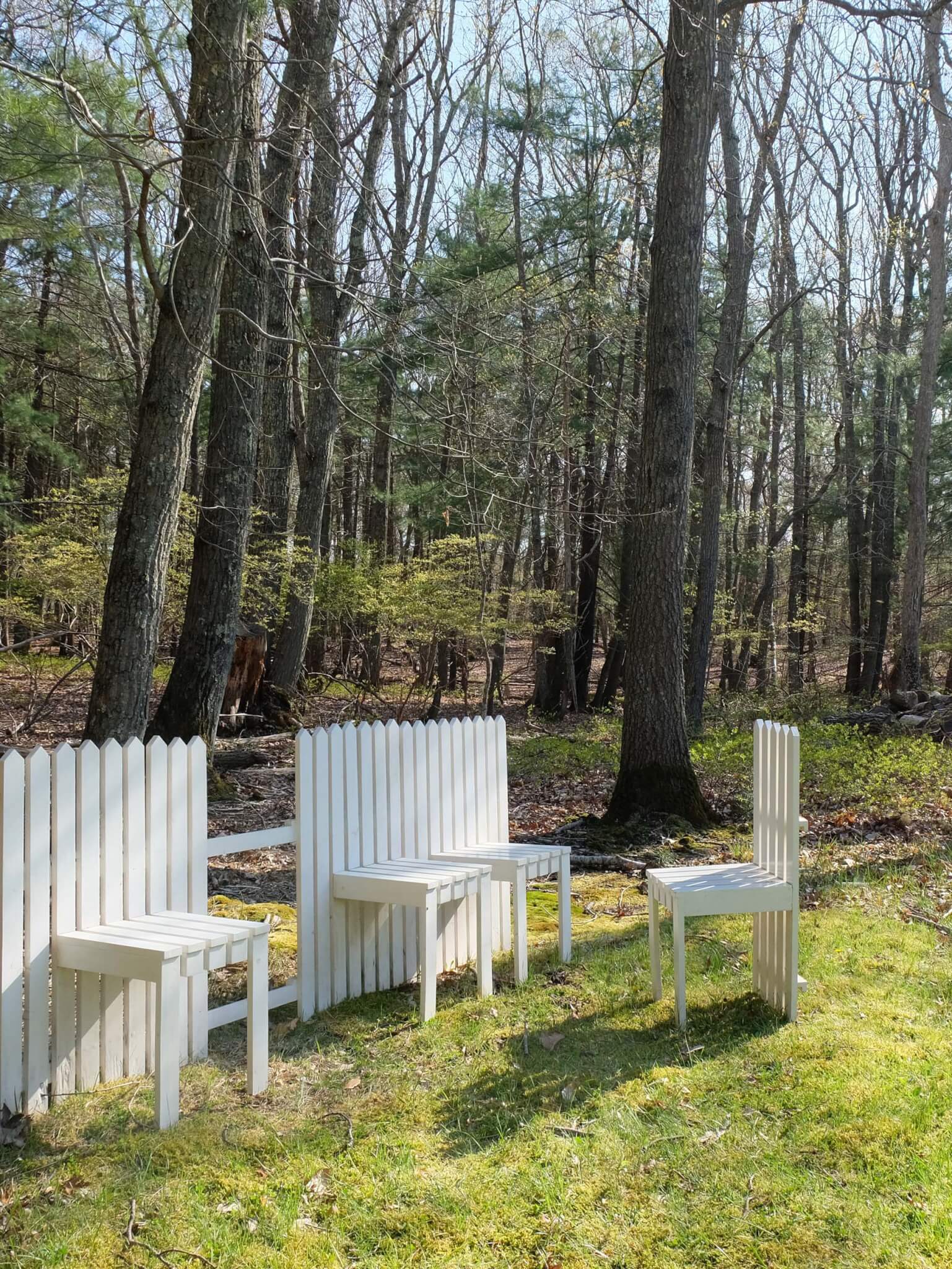 Chairs forming a fence