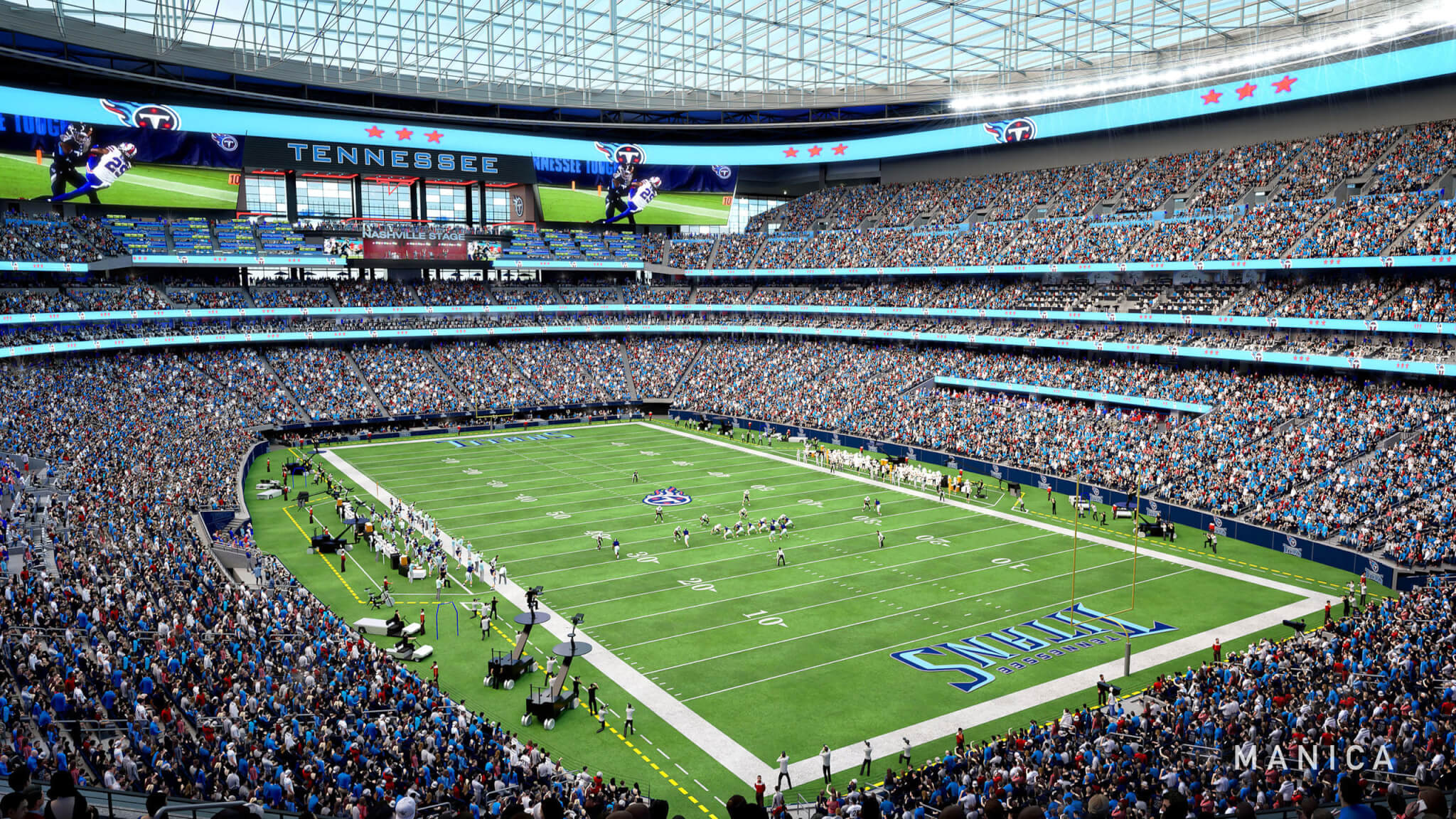 proposed new stadium interior showing field and seating