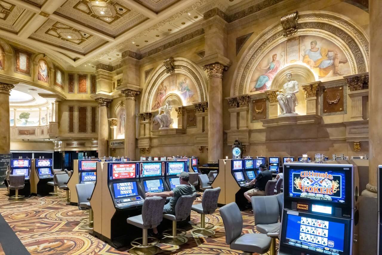 slot machines in elaborately decorated casino