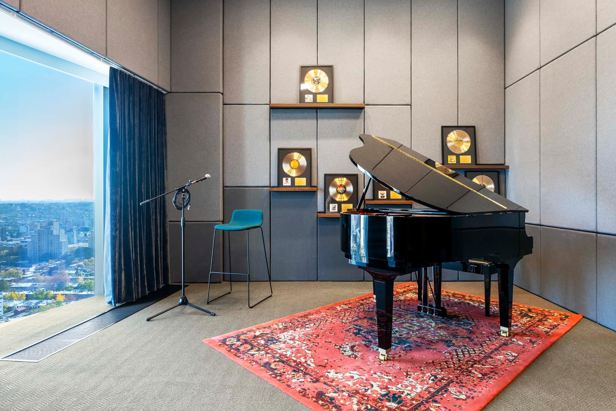 piano in music studio