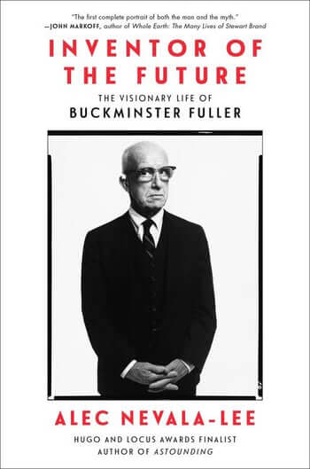 book cover with portrait of buckminster fuller