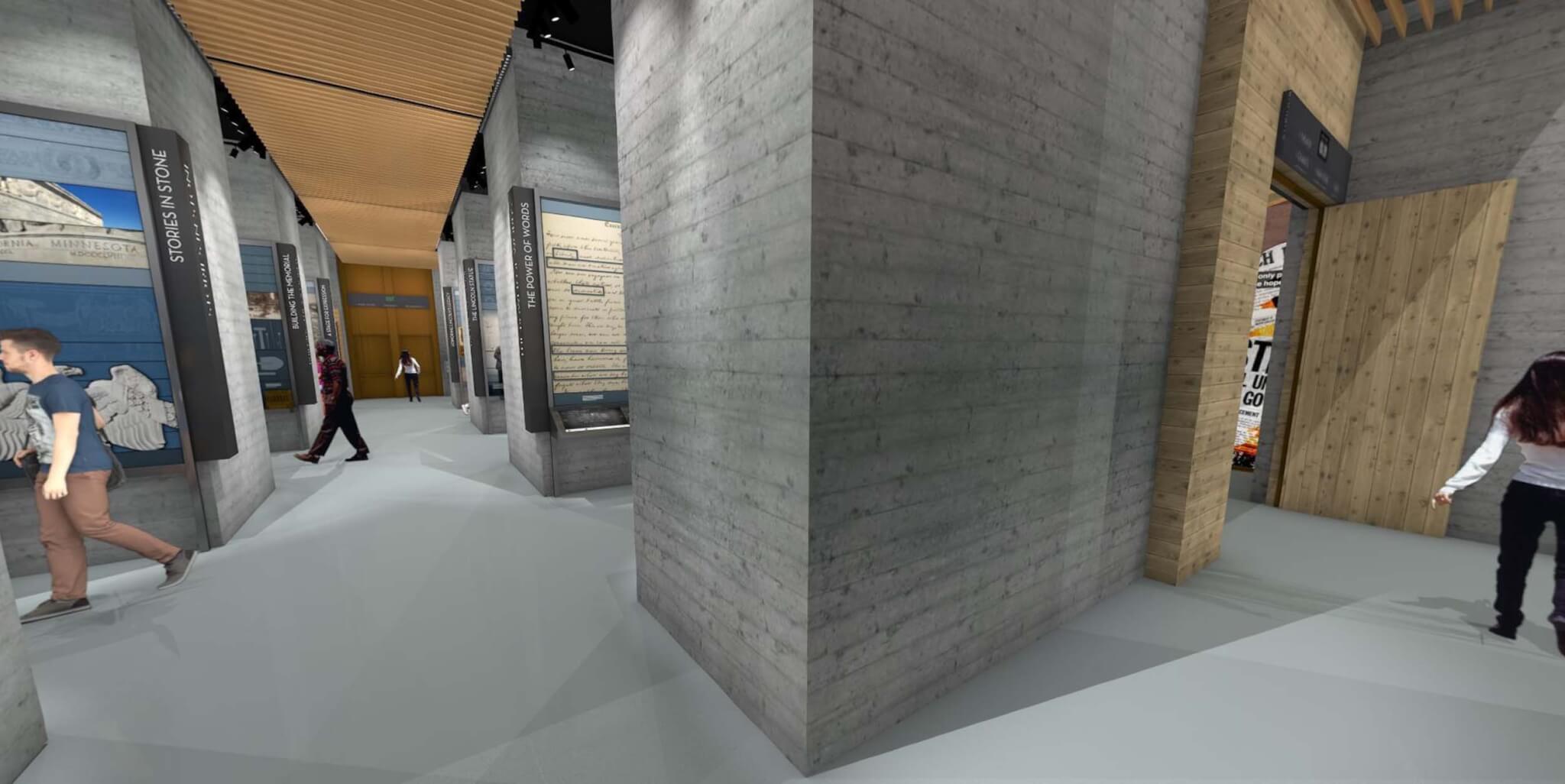 rendering of underground exhibition space