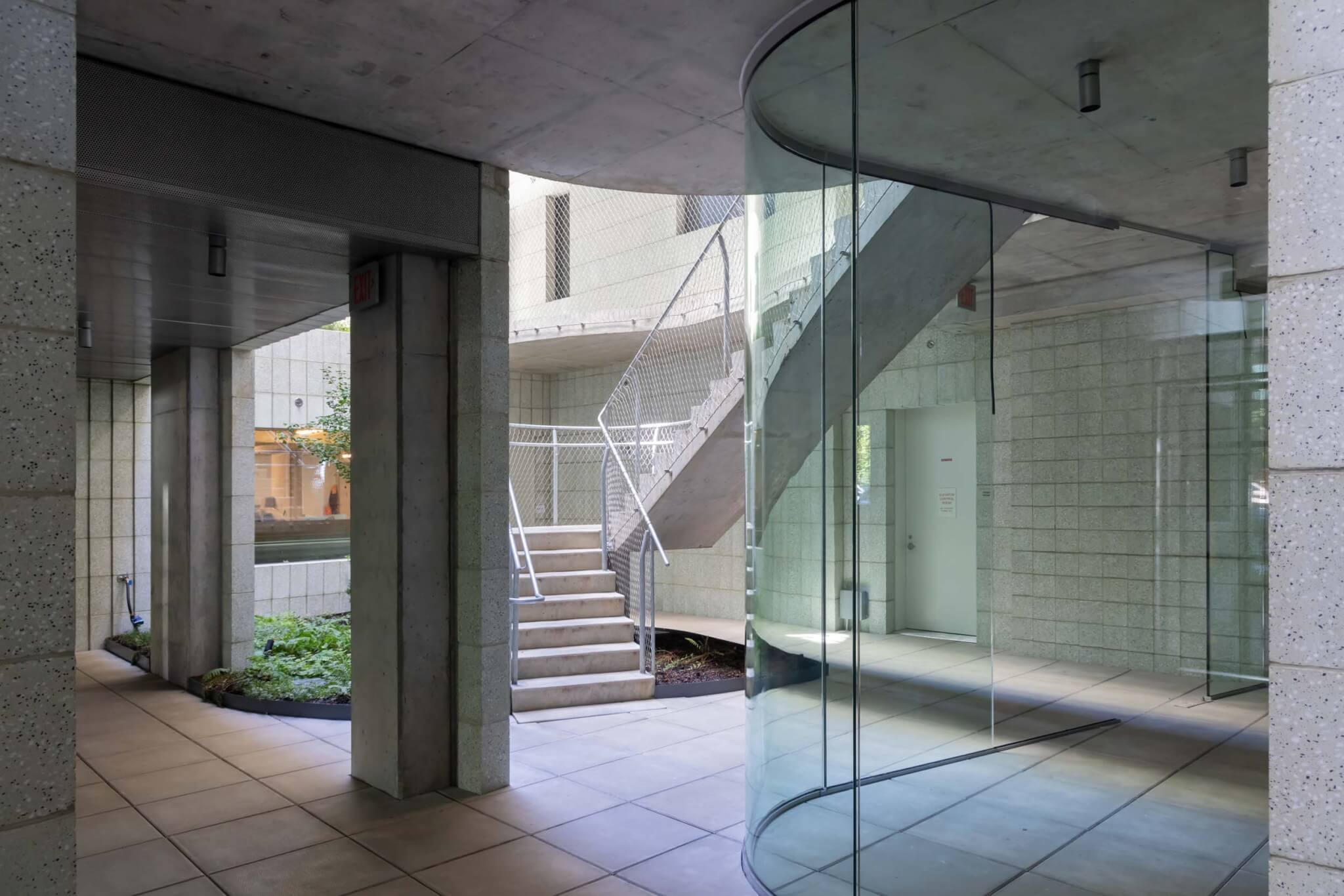 glass and stairs