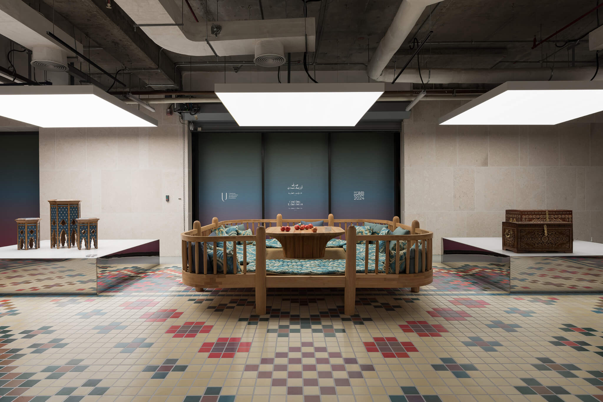 furniture on view on tile flooring at Design Doha