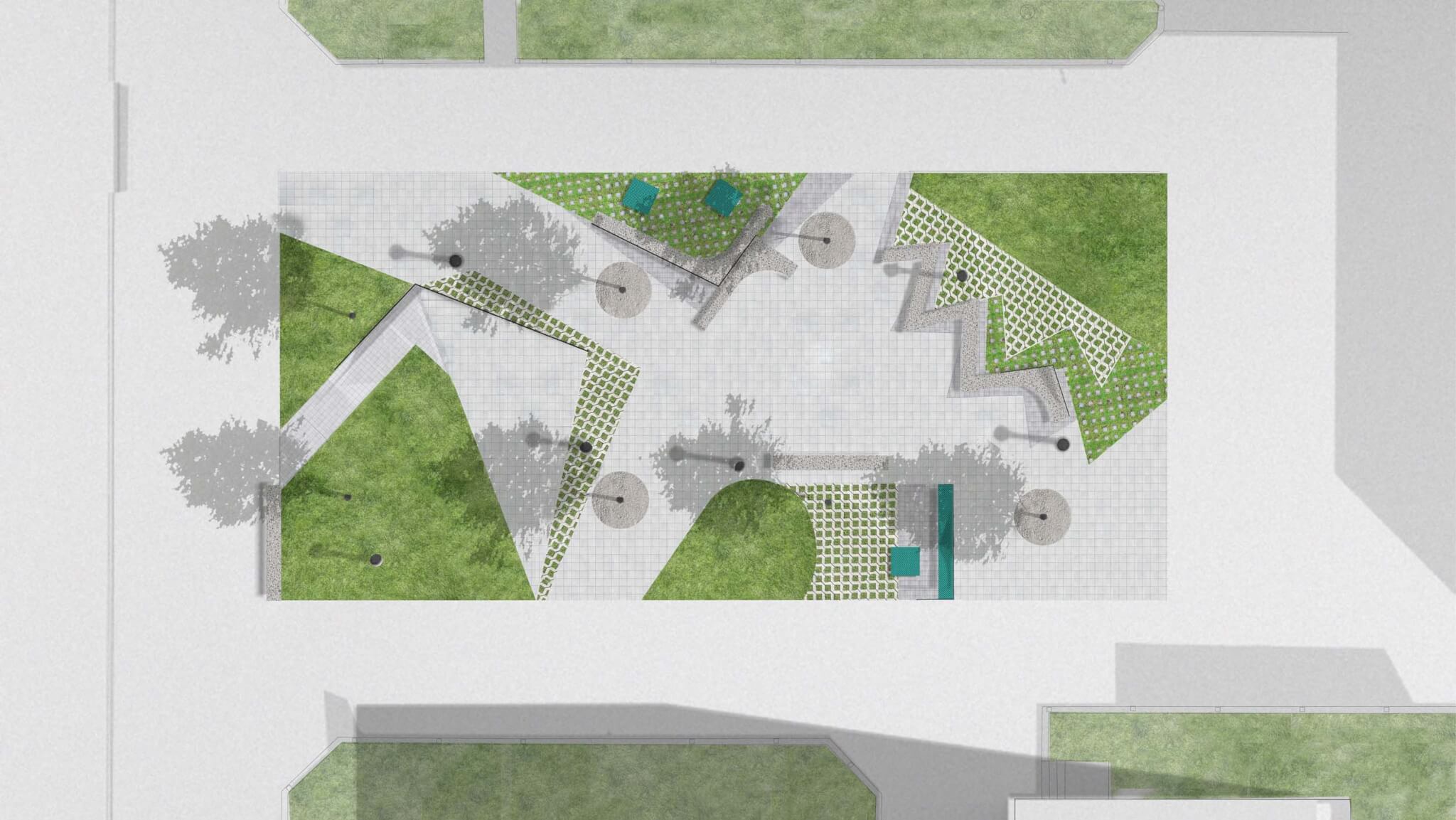 aerial view of plan for park