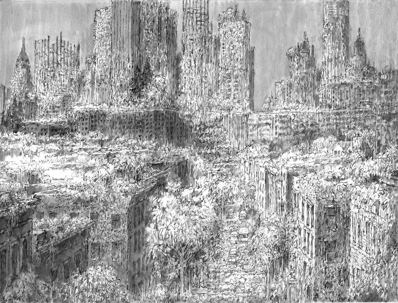 sketch of city