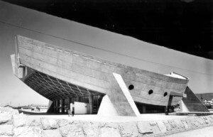 black and white photo of Kagawa Prefectural Gymnasium