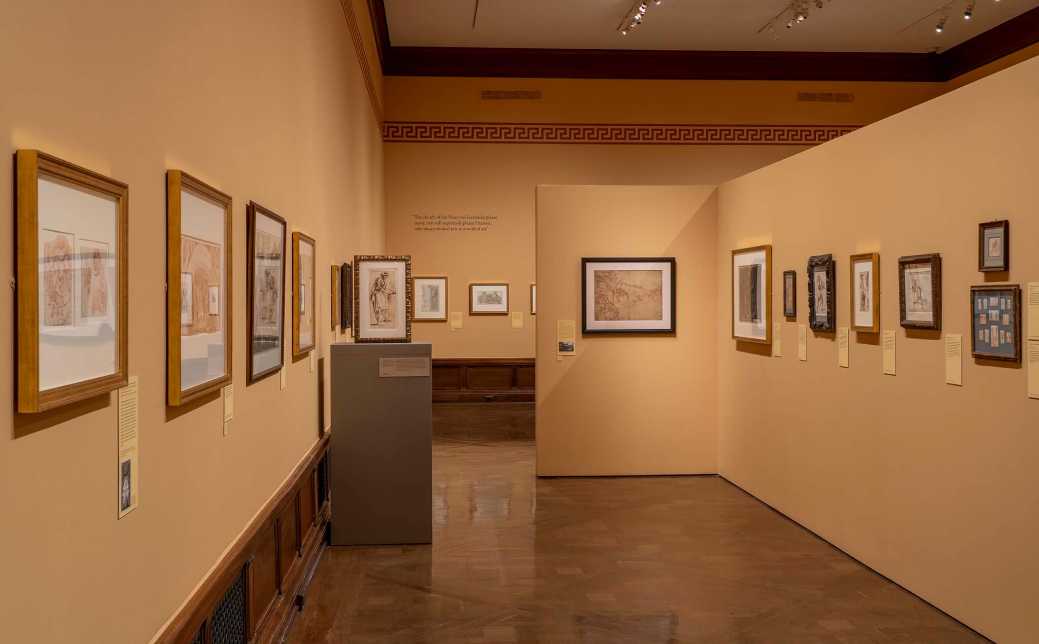 Installation view of Sublime Ideas: Drawings by Giovanni Battista Piranesi