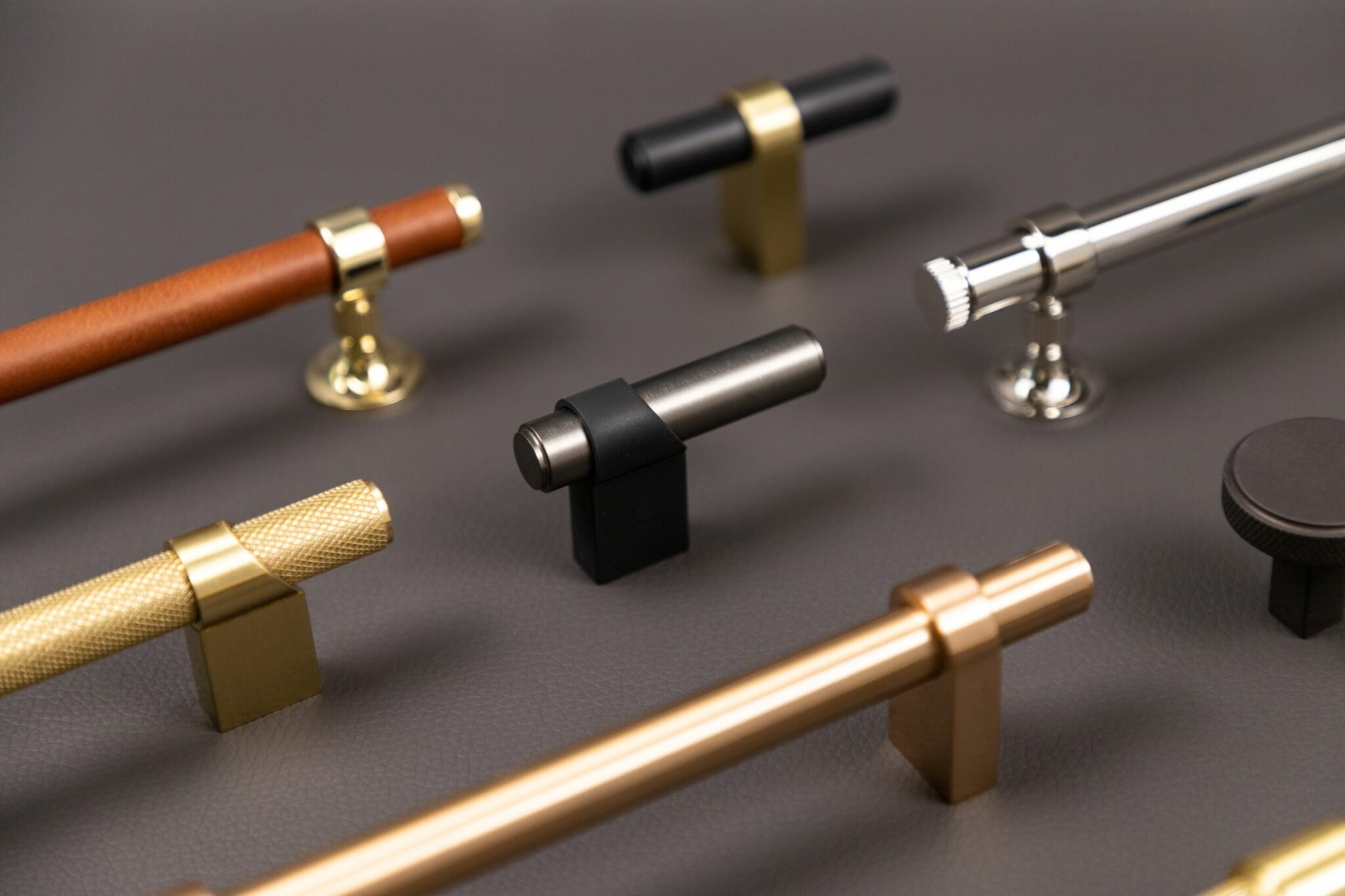 Decorative hardware in various colors