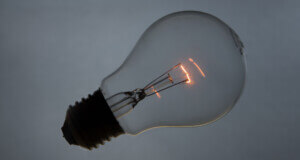 An incandescent lightbulb.