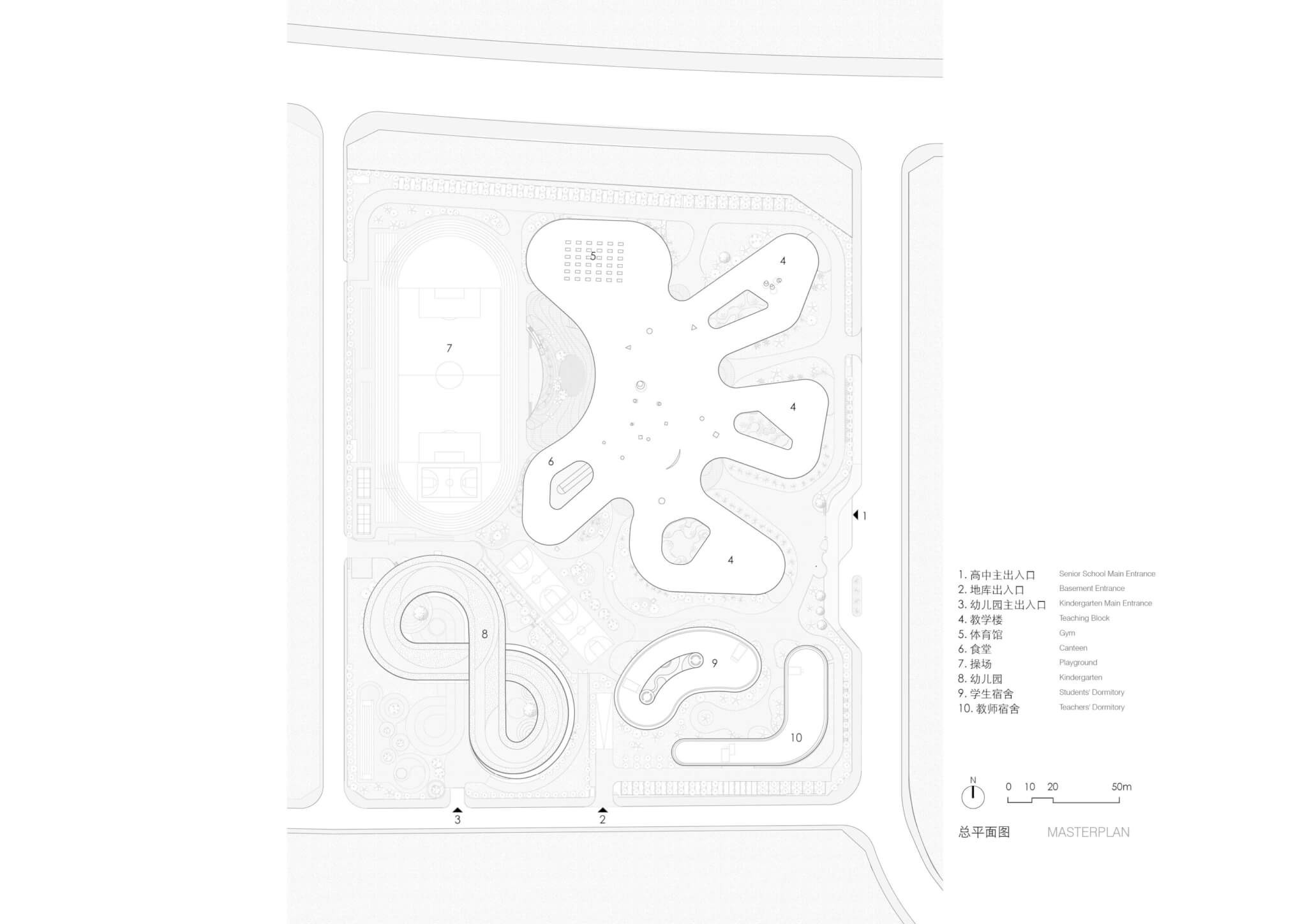 02 总平面图 ©迹·建筑事务所（TAO）Master plan ©Trace Architecture OfficeTAO scaled