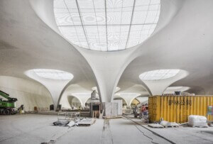 A train station defined by unfurling concrete chalices