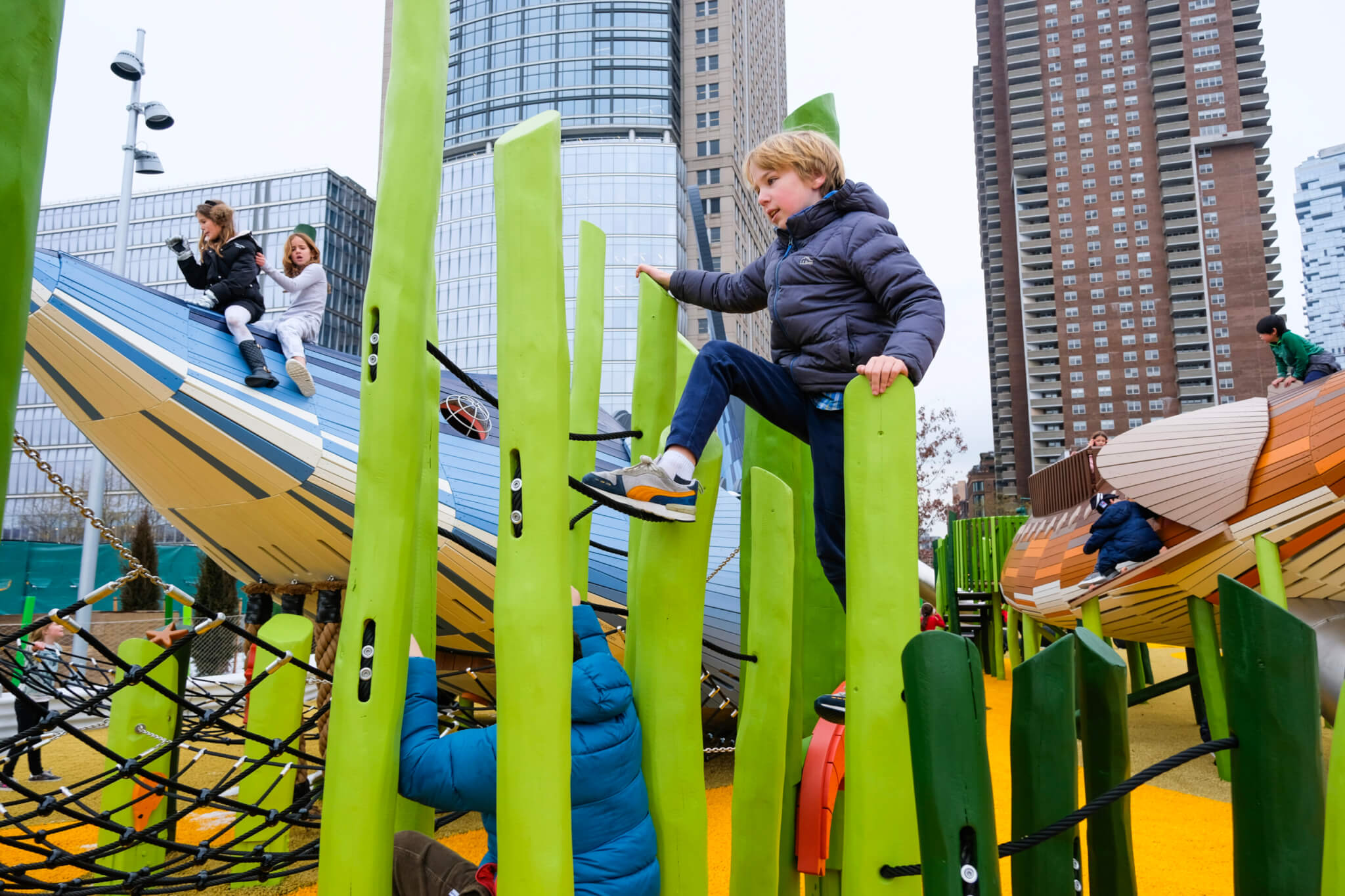 Children climbing on a playground
