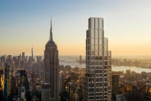 Rendering of a skyscraper next to the Chrysler Building in Midtown Manhattan.