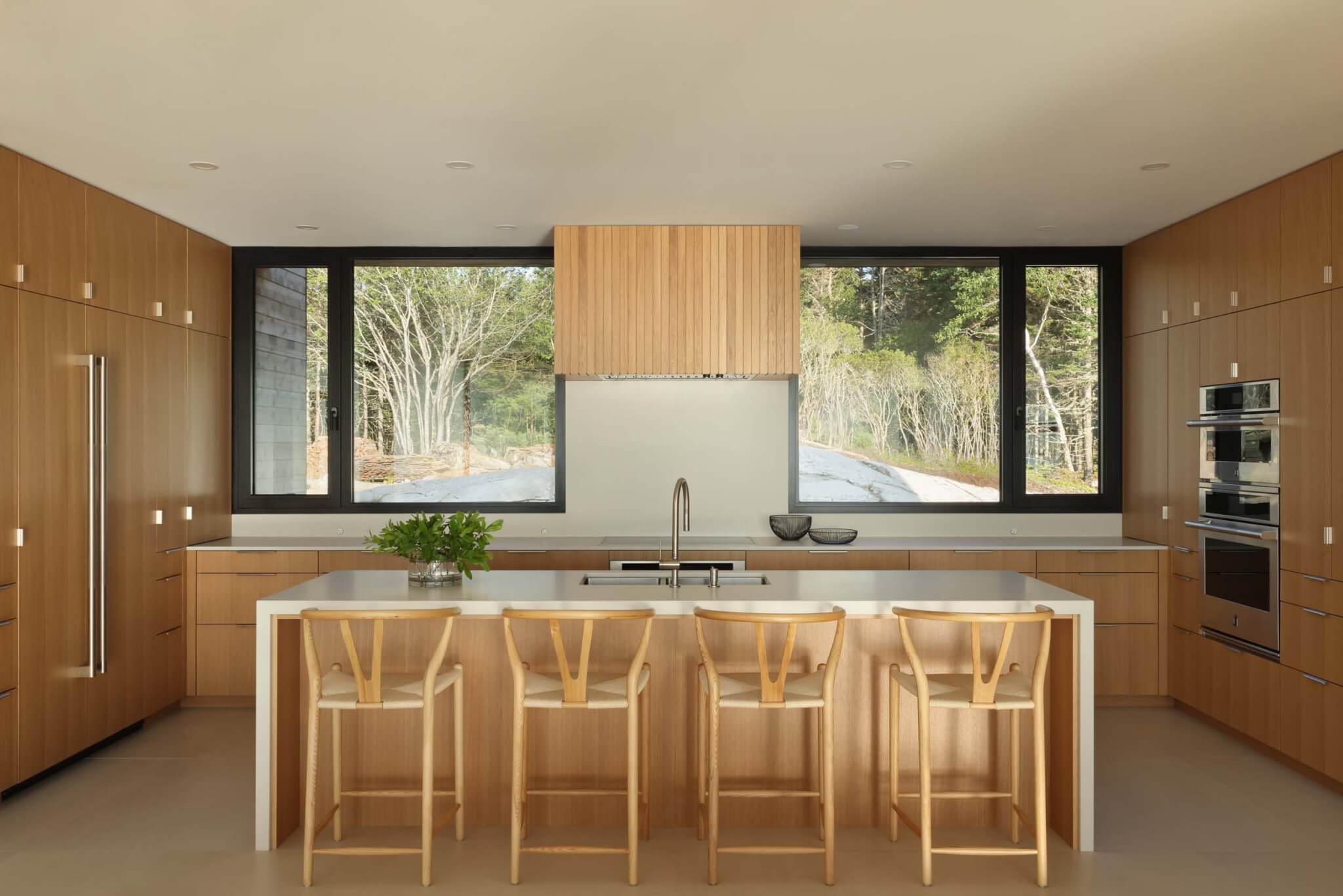 kitchen with warm, wood tones