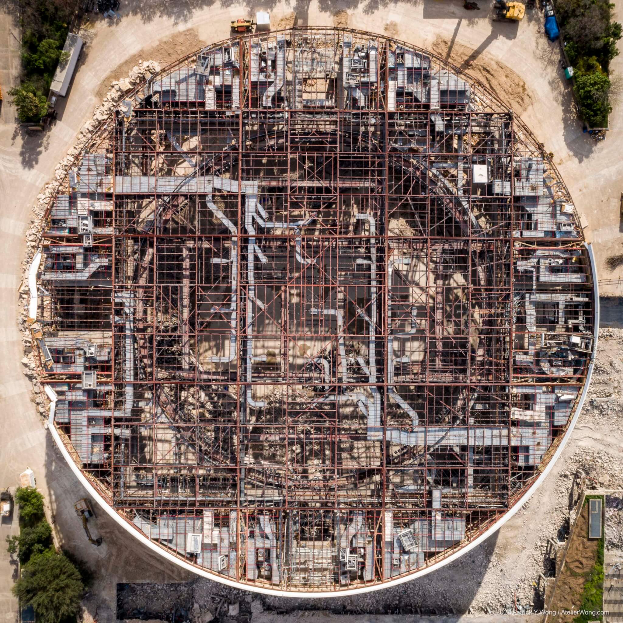 aerial view showing deconstruction