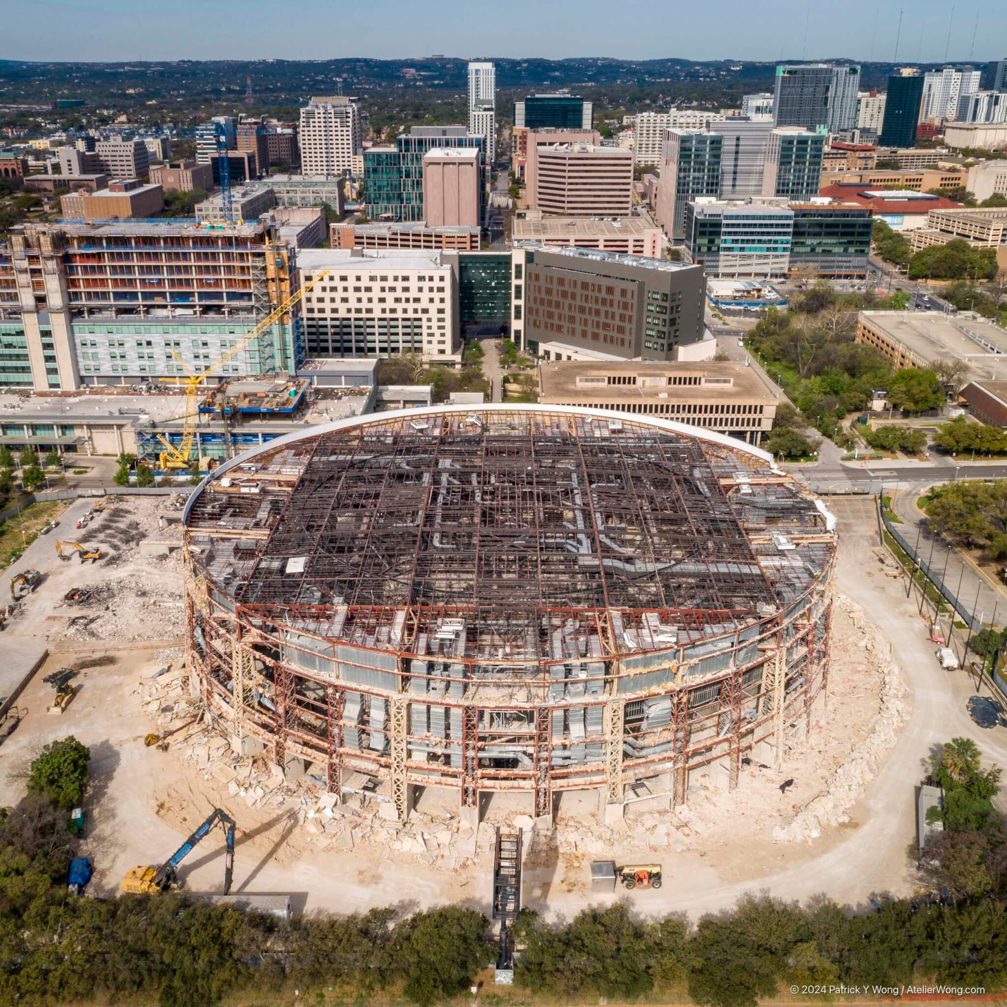 aerial view showing deconstruction