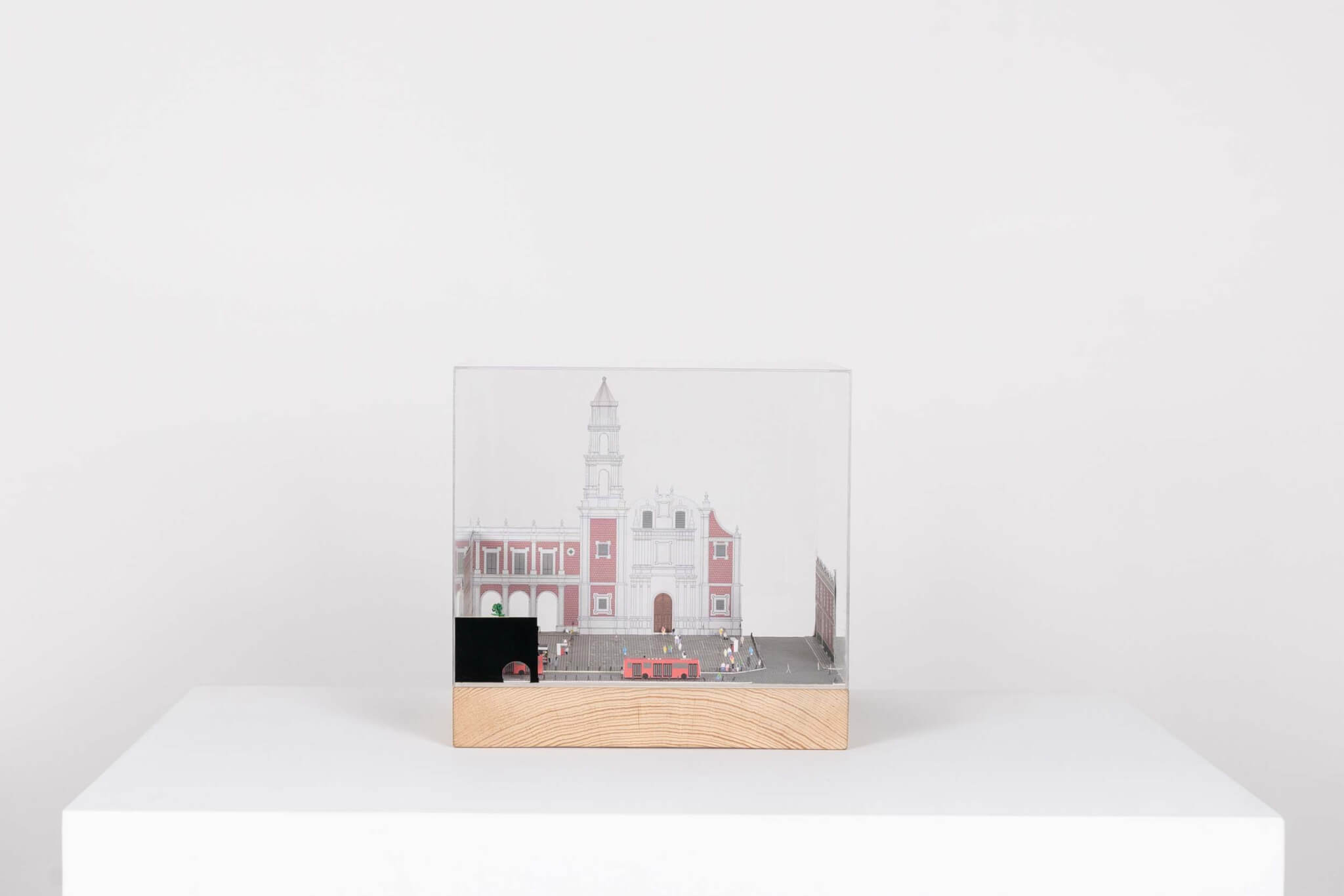 drawing and model of a building