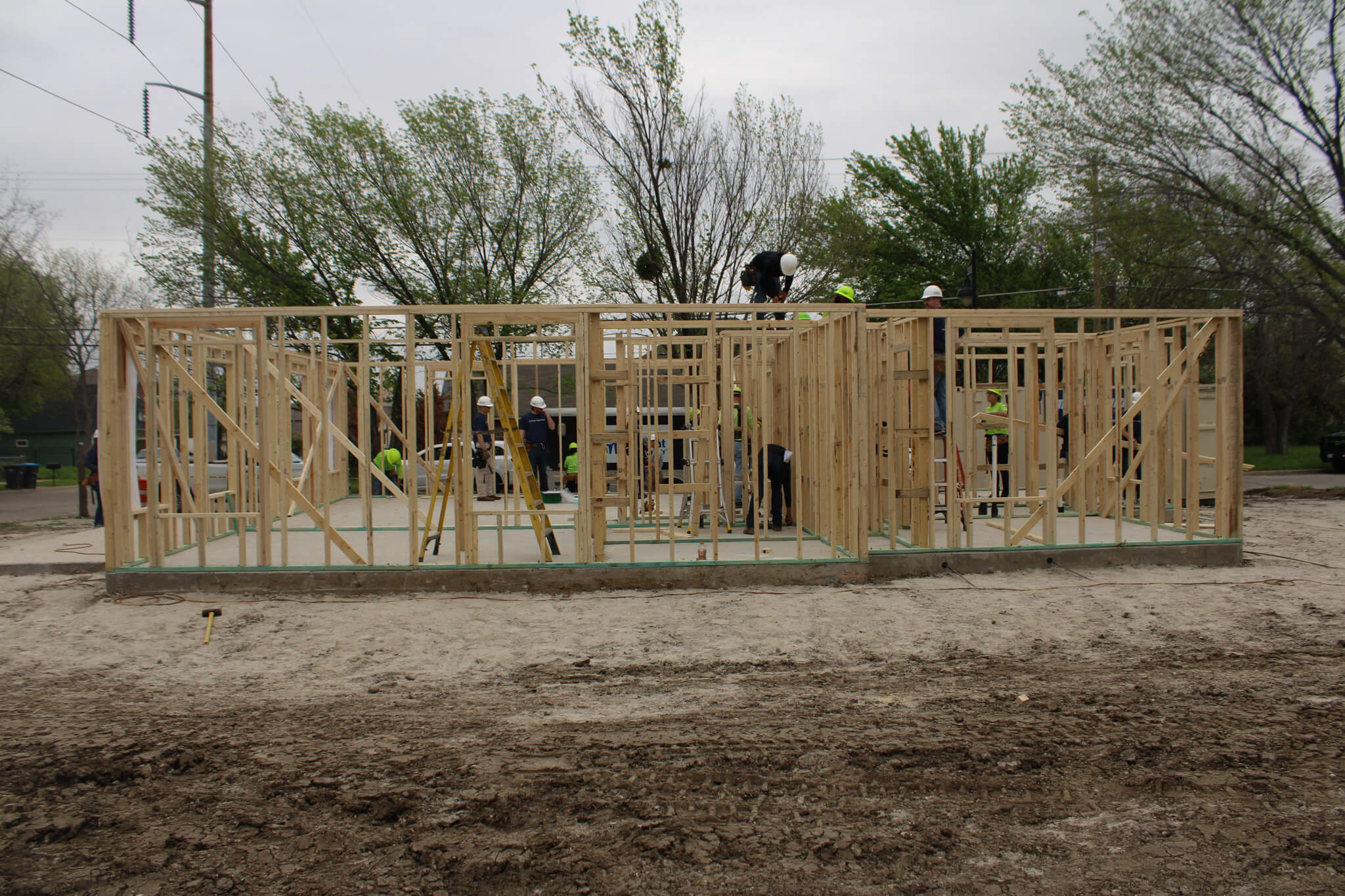 wood framing of house