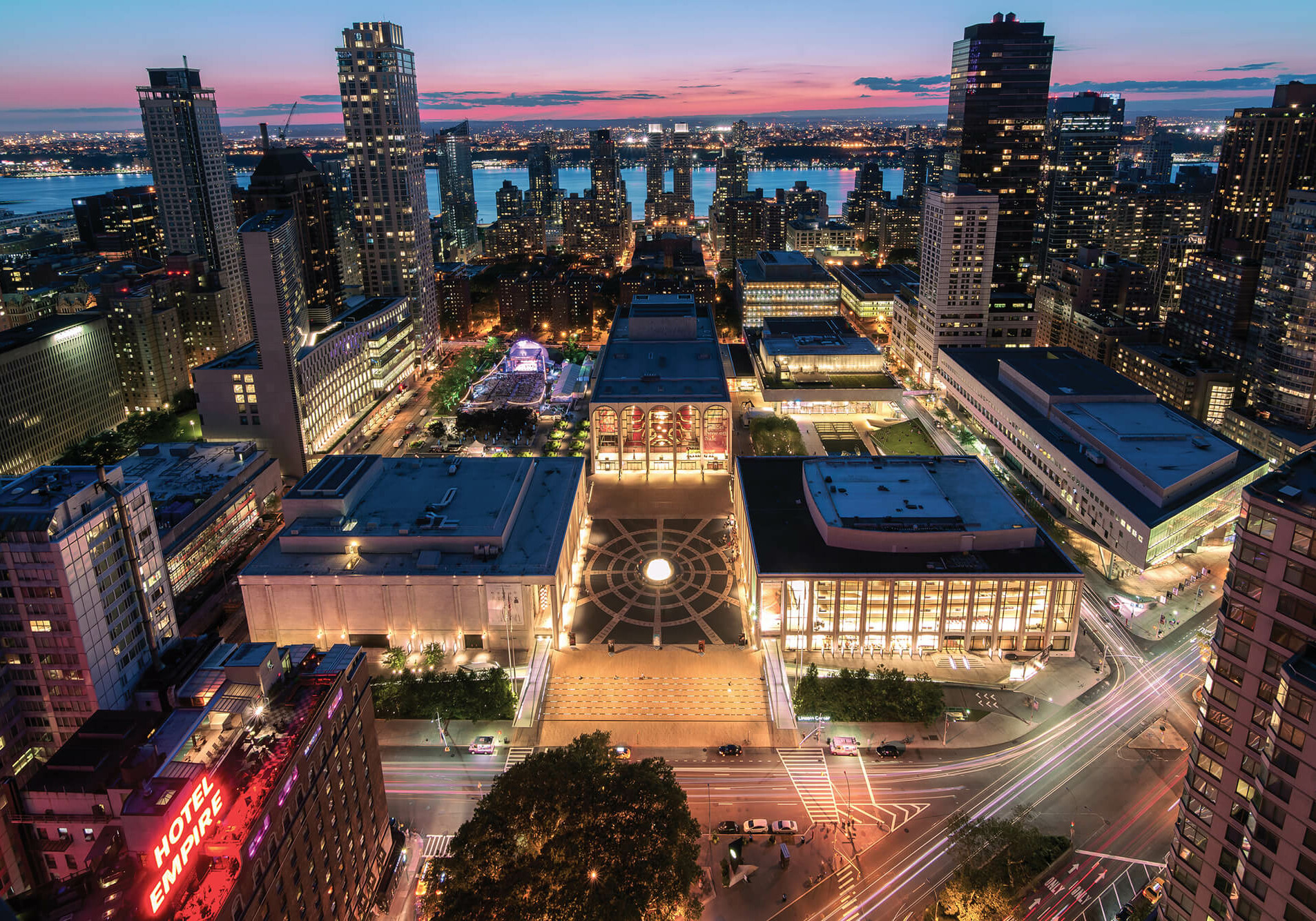 aerial view of lincoln center