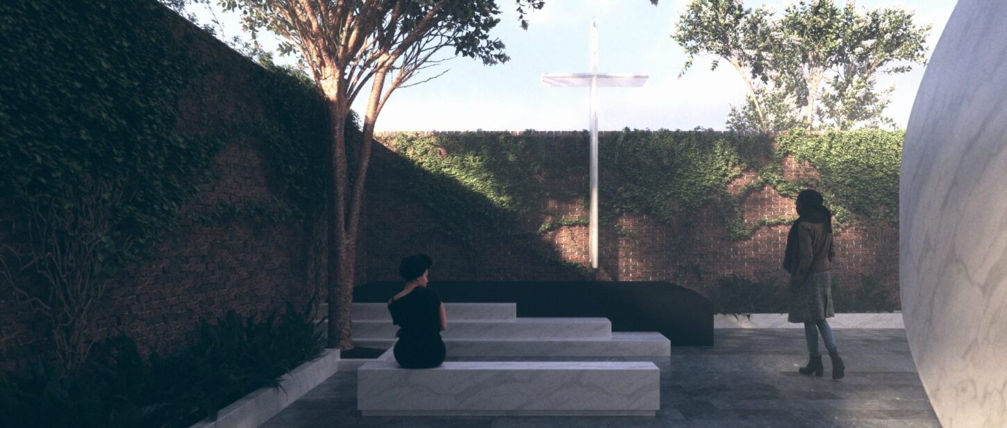 rendering of seating for the Emanuel Nine Memorial