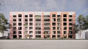 rendering of housing by Public Architecture