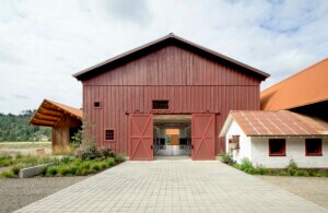 exterior of Sequitur Winery barn
