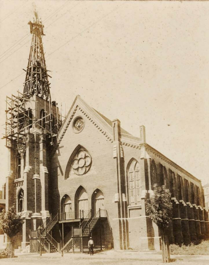 archival image of Mother Emanuel church under construction