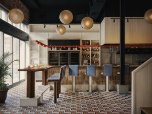 Buvette Daphnée restaurant bar and dining interior by Ivy Studio