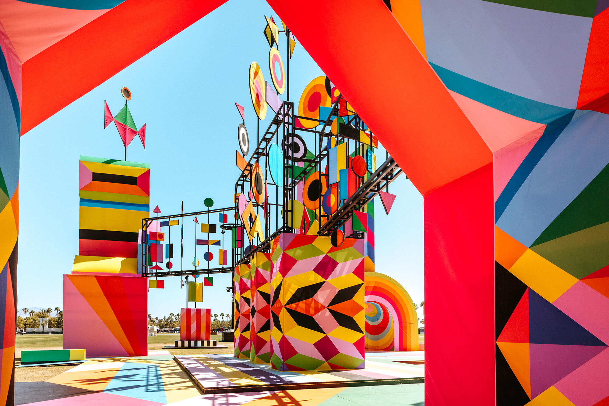 Dancing in the Sky by Morag Myerscough on view at Coachella