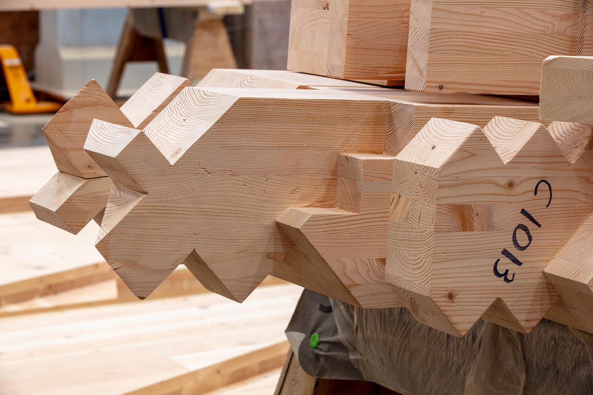 close-up of joinery