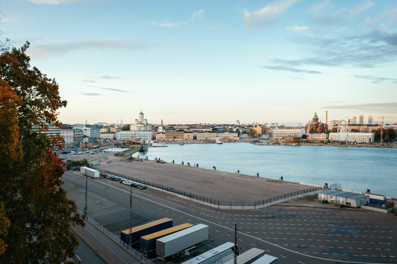 View of a vacant seafront lot for Helsinki’s Museum for Architecture and Design