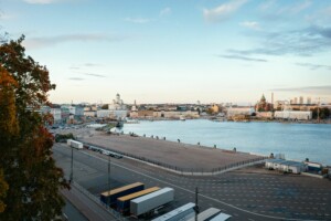 View of a vacant seafront lot for Helsinki’s Museum for Architecture and Design