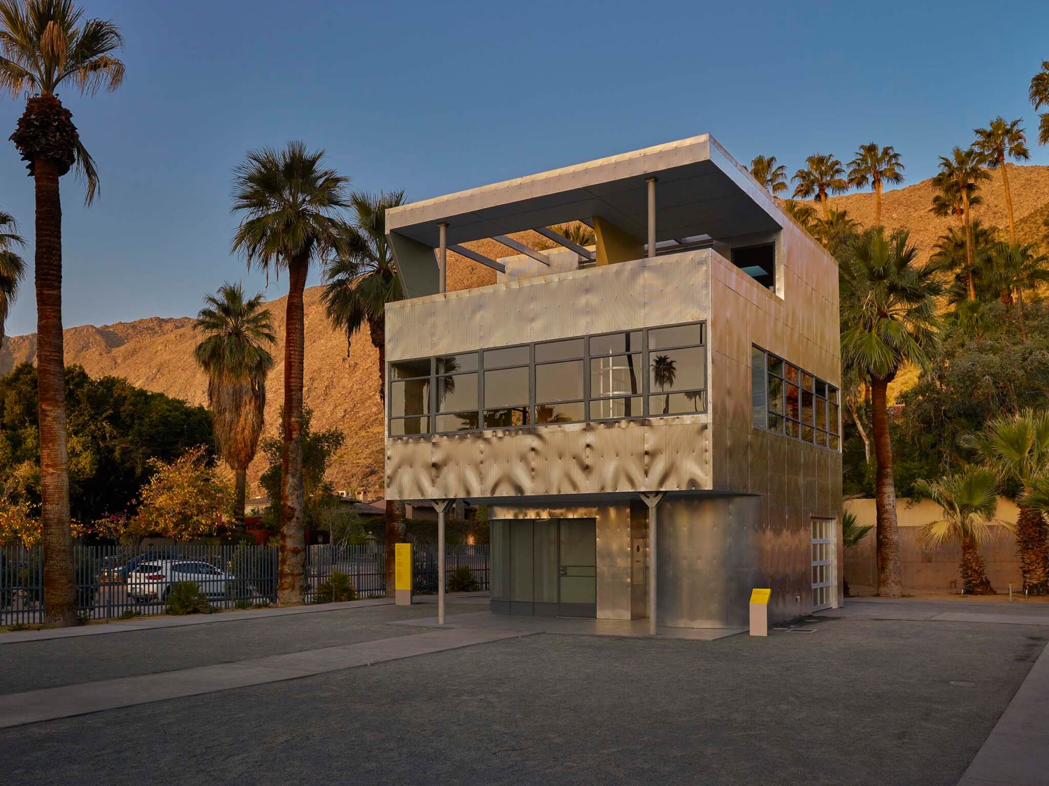 sunset view of Aluminaire House
